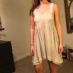 -boho- grey shift dress